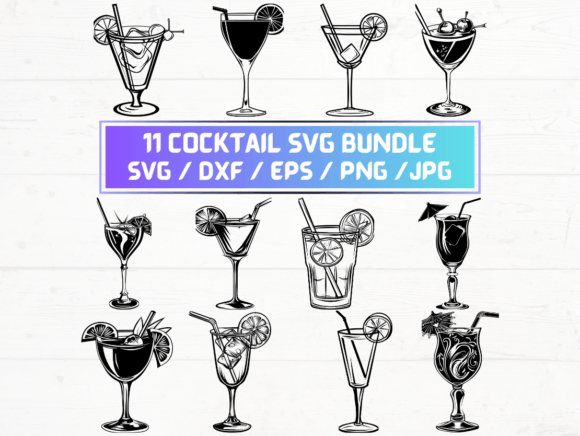 11 Cocktail SVG Laser Cut: A Digital Asset for Creative Projects