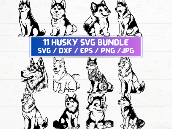 11 Husky SVG, DXF, EPS, JPG, PNG: A Versatile Digital Asset for Creative and Professional Use