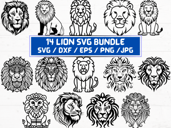 14 Lion SVG Laser Cut Design Files