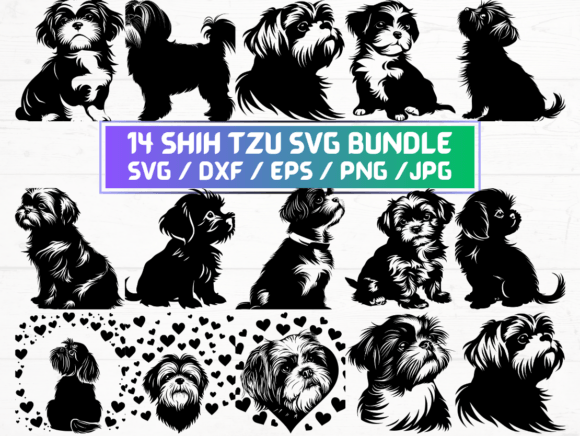 14 Shih Tzu Dog SVG Files for Creative Projects