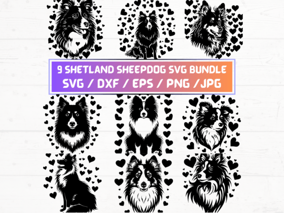 9 Shetland Sheepdog Dog SVG Bundle: A Versatile Digital Asset for Creators and Businesses