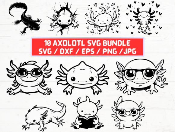 Axolotl SVG, DXF, EPS, JPG, PNG: A Digital Resource for Creators and Professionals