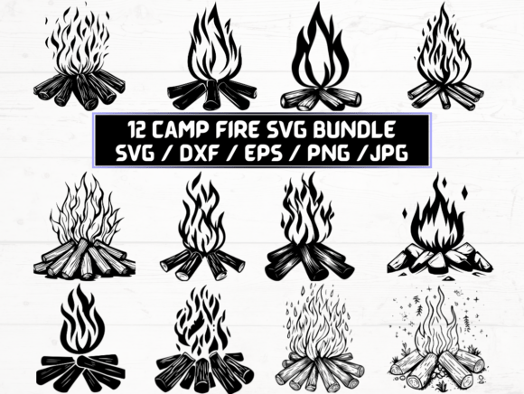 Camp Fire SVG, DXF, EPS, JPG, PNG: A Digital Asset for Creative Projects