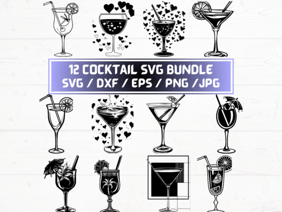 Cocktail SVG. DXF. EPS. JPG. PNG: A Digital Asset for Creatives and Professionals