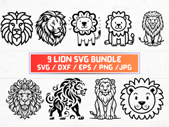Exploring the Versatility of 9 Lion SVG File in Modern Design and Creation