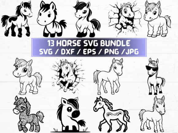 Horse SVG DXF EPS JPG PNG for Creative Projects