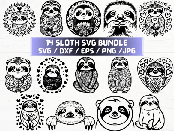 Sloth SVG, DXF, EPS, JPG, PNG Files for Creators