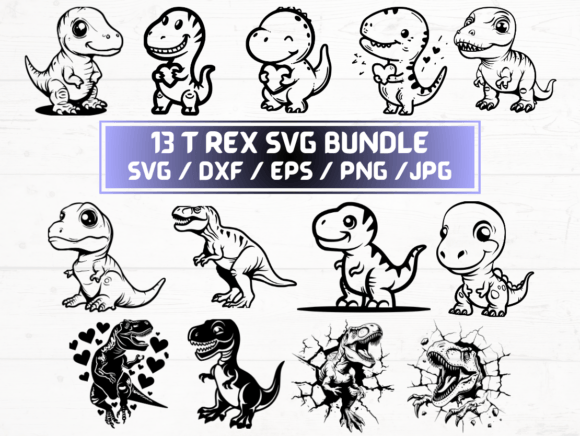 T Rex SVG DXF EPS JPG PNG Files