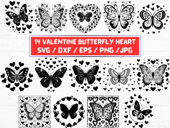 Valentine Butterfly Heart SVG, DXF, EPS: A Versatile Digital Design Resource for Creative Projects
