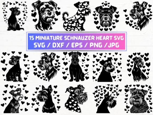 Valentines Miniature Schnauzer Heart SVG: A Digital Design for Love and Creativity